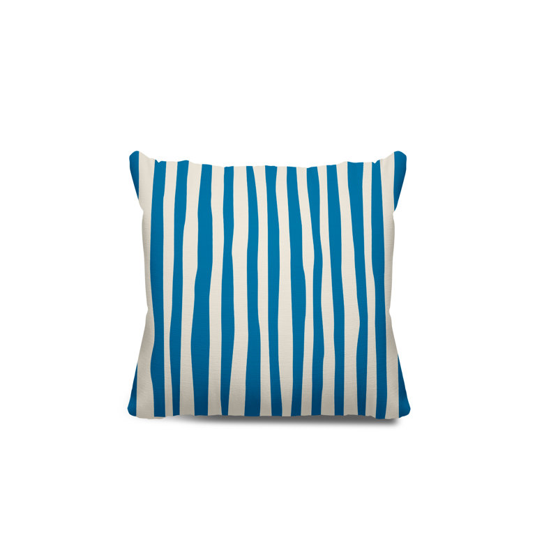 Coussin décoratif réversible Malone, H 17 po x l 17 po, Turquoise / Blanc cassé