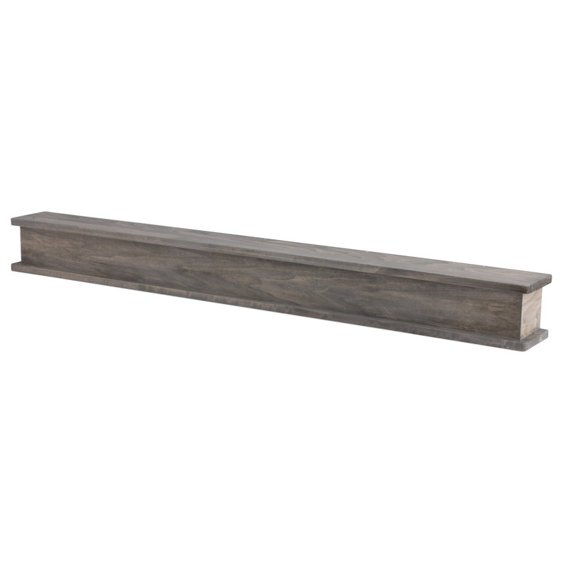 Hand Carved Wood Mantel, Grey, 72" L