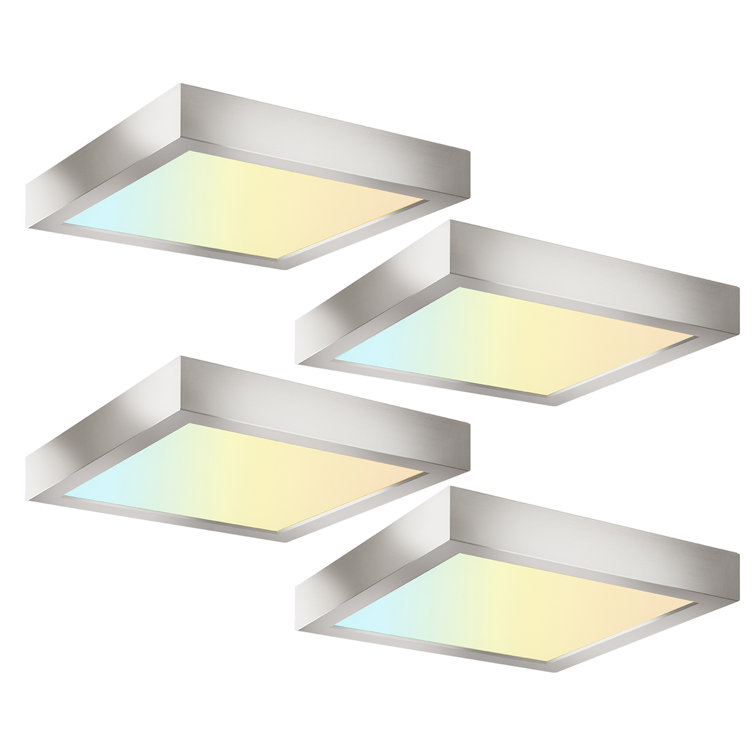 9 in. Square Color Selectable Integrated LED Flush Mount Downlight
