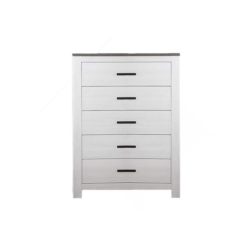 Mobilier de chambre à coucher à poignées élégantes de style moderne à deux tons