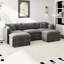 Canapé-lit en chenille moderne avec repose-pieds-1006864266-1006864276