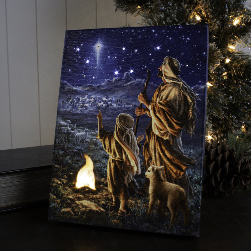 Toile de fond avec chevalet 8 x 6 Shepherds Keeping Watch