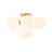 5-Light Glossy Milky Hand-Crafted Glass Semi-Flush Mount