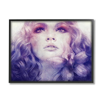 Fleur mauve vive, fleur qui coule les cheveux