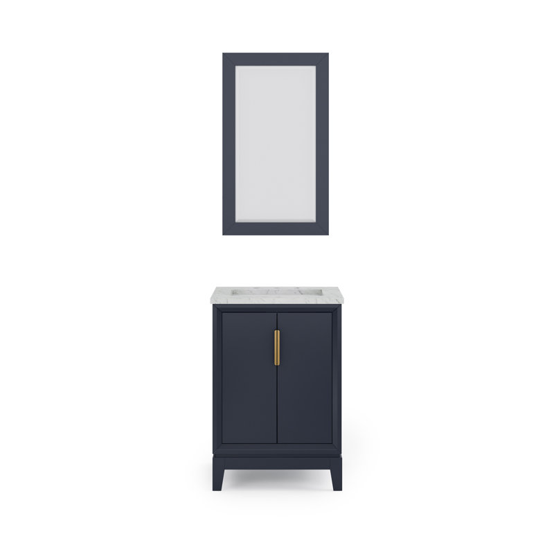 Elizabeth 24" Single Bathroom Vanity Set with Mirror, Monarch Blue
