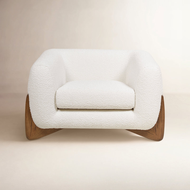 Fauteuil Amala, Bouclé ivoire, Omit 1