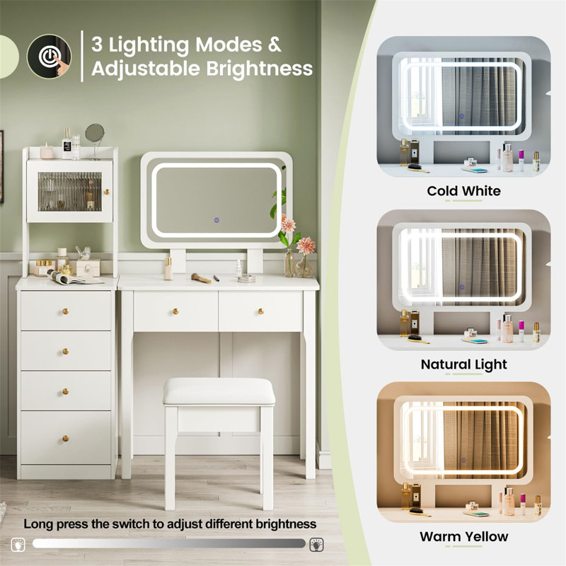 Annaka Dressing Table with Mirror