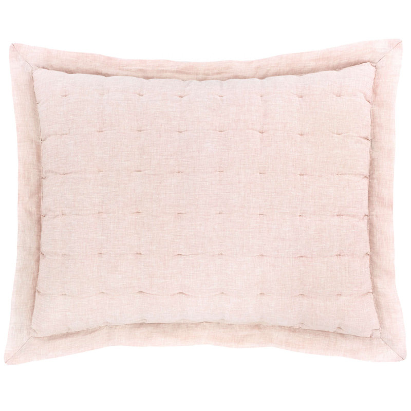 Lush Linen Puff Sham, Slipper Pink, Standard