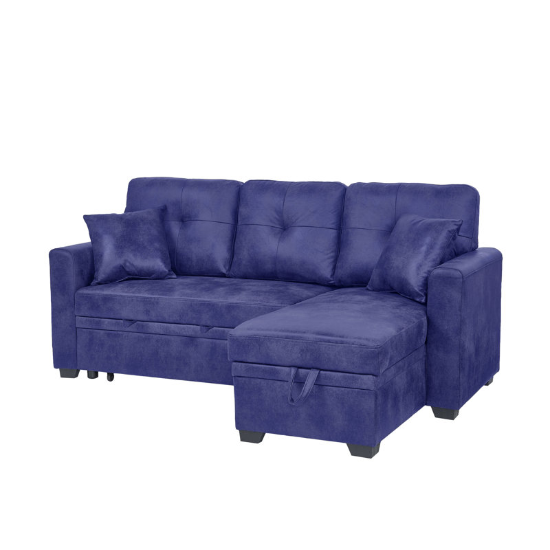Canapé-lit tapissier en L 71 po, Mauve estampé à chaud
