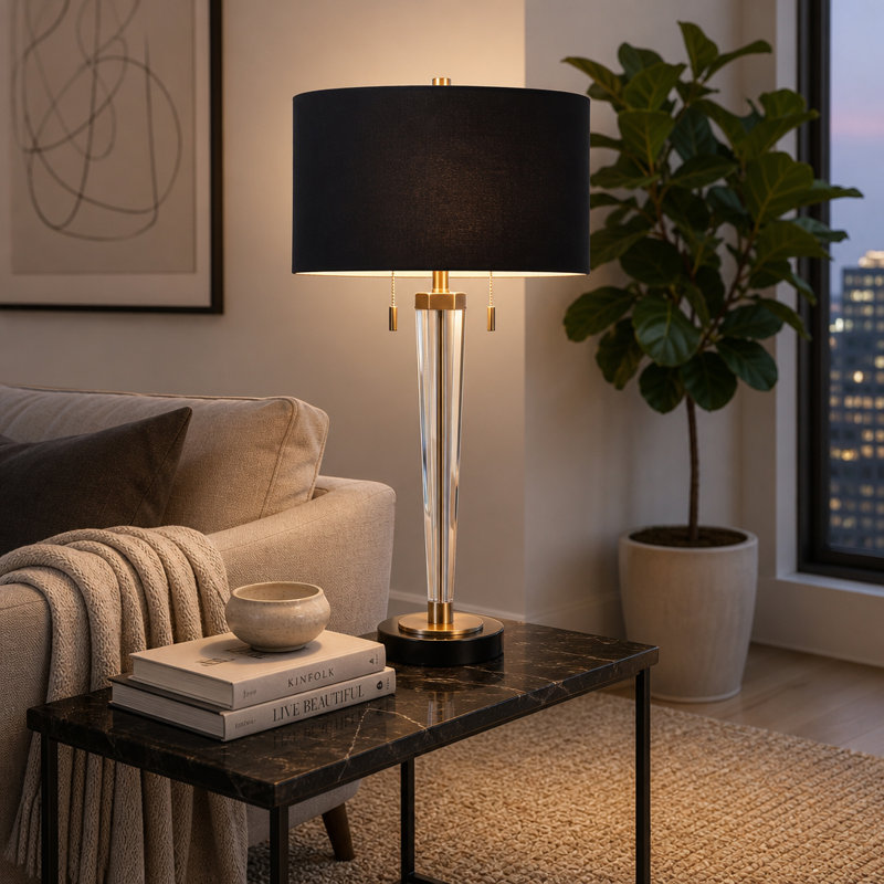 Lampe de table en cristal Elegant