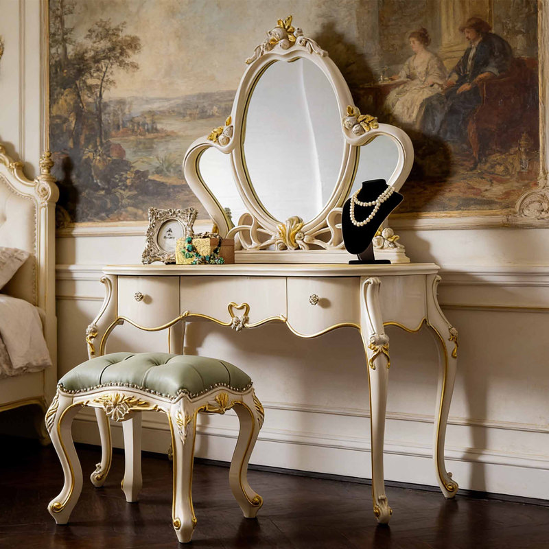 Coiffeuse de luxe sculptée de style européen