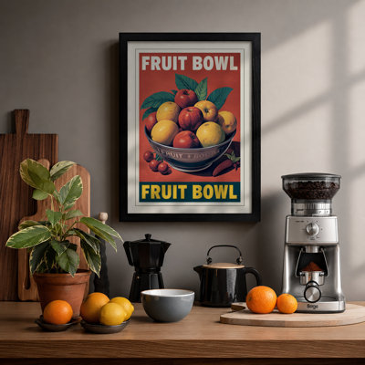 Fruit Bowl Retro - Framed Print