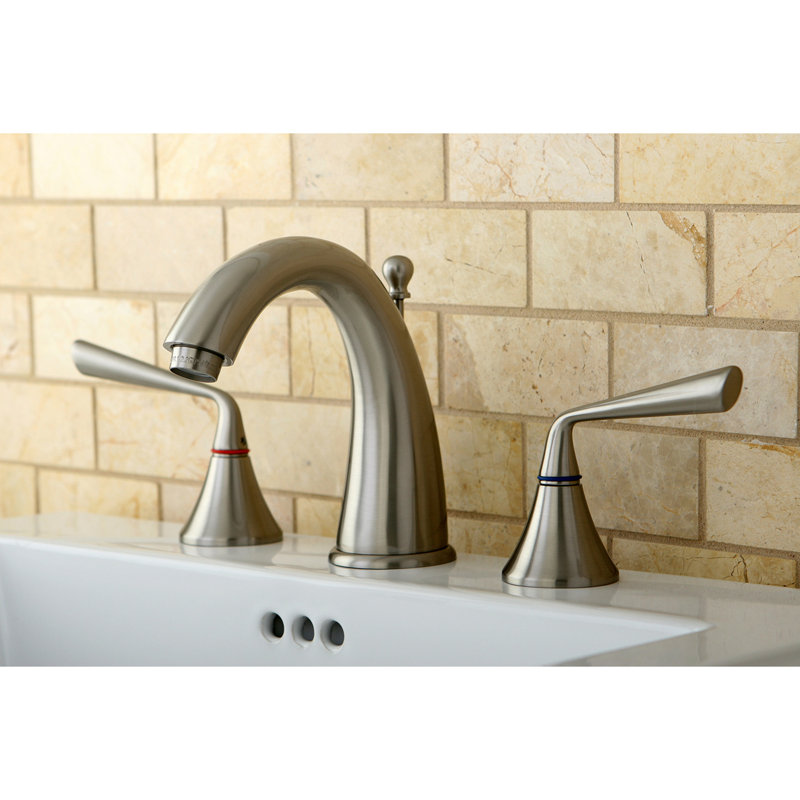 Robinet de salle de bain espacé Kingston, Nickel brossé
