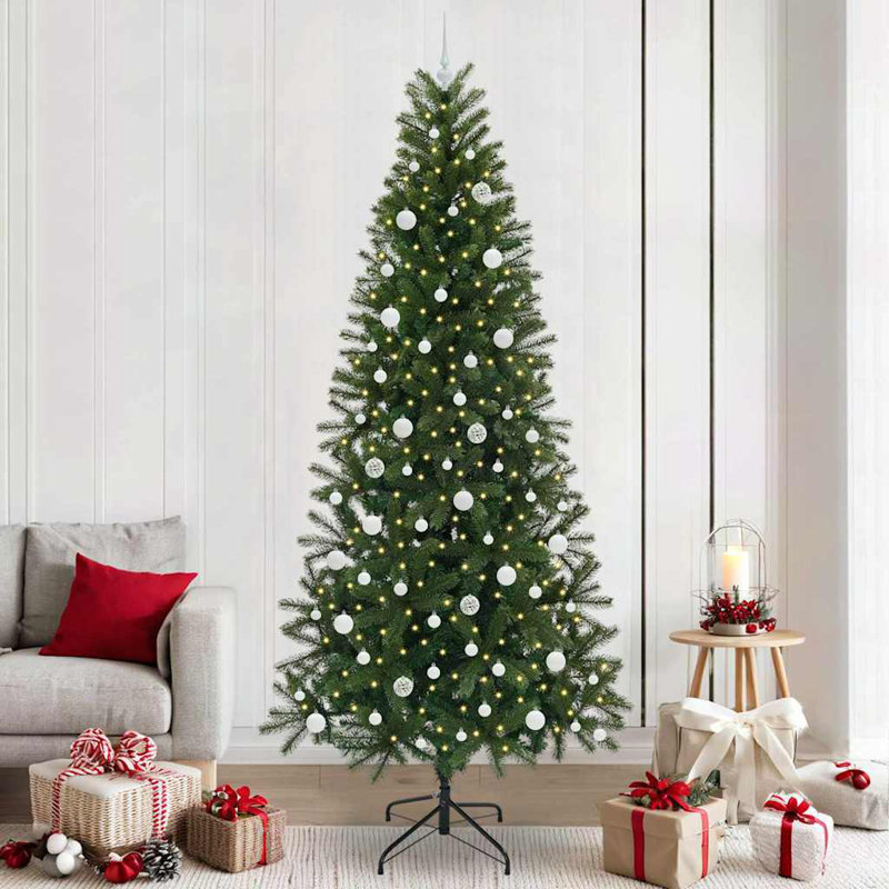  Artificial Christmas Tree with 300 LEDs  PE and PVC, 7.87' H, White