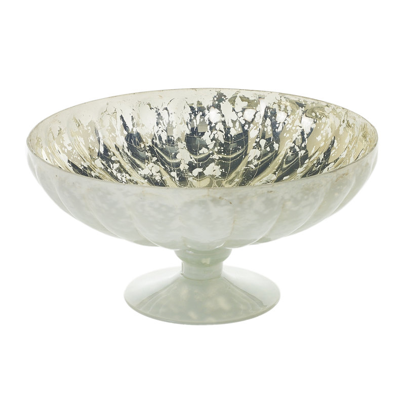 Vase de table en verre fait à la main, H 4,75 po x l 9,75 po x P 9,75 po