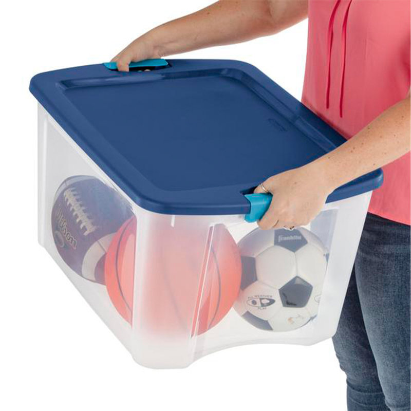 Loquet et porte 12 gallons Sterilite, 72 Quart, Bleu / Blanc, 18-Pack