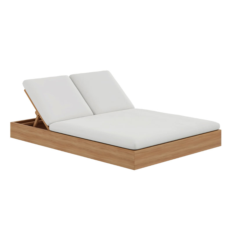 Beja Double Chaise Lounge - Silver, Cast Silver