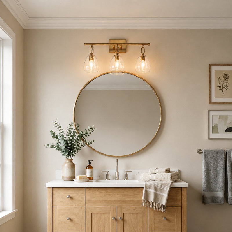 Éclairage de meuble-lavabo à intensité variable avec abat-jour en verre cloche Cillin, 3