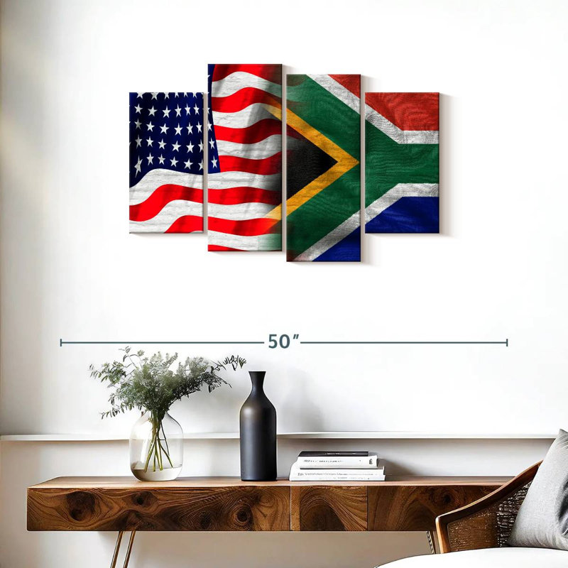 Borges USA And South Africa Flag, 22" H x 36" W