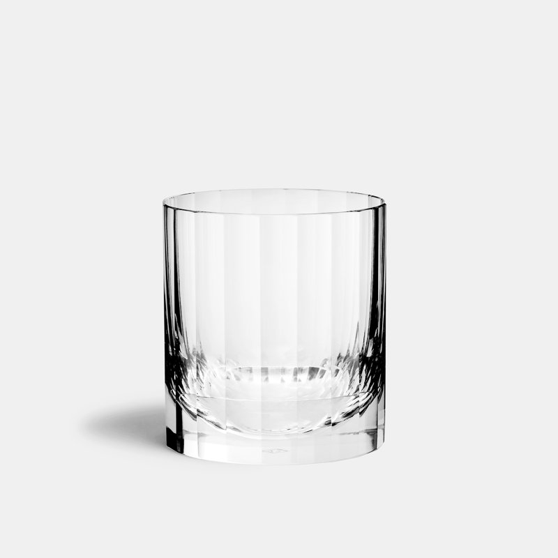 Fluted Handmade Crystal Drinking Glass, 5.7
