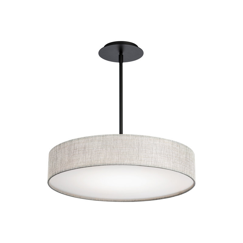 Manhattan 1-Light Drum Pendant, Black, 5" H x 20" W x 20" D