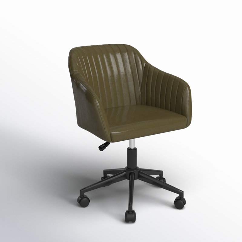 Flannigan Faux Leather Swivel Office Chair, Green