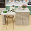 Îlot de cuisine avec table de salle à manger extensible pour 4 à 6 personnes, rangement double face, prise de courant et tiroirs-1759975011