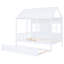 Lit double en bois pleine grandeur avec lit gigogne simple, blanc pour chambre à coucher, lit de jour à base solide, structure