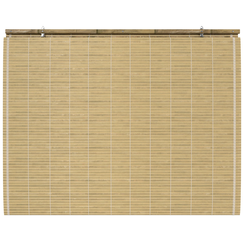 Burnt Bamboo Cordless Window Shade - Two-Tone Honey 24" W, 36"W x 72"L, Natural