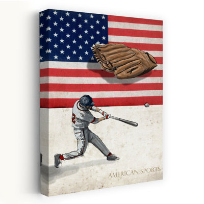 American Sports: Baseball 1 - Sports Baseball Flags, art américain