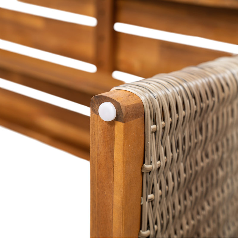 Banc d'extérieur en bois d'acacia (ensemble de 2), Brun / teck