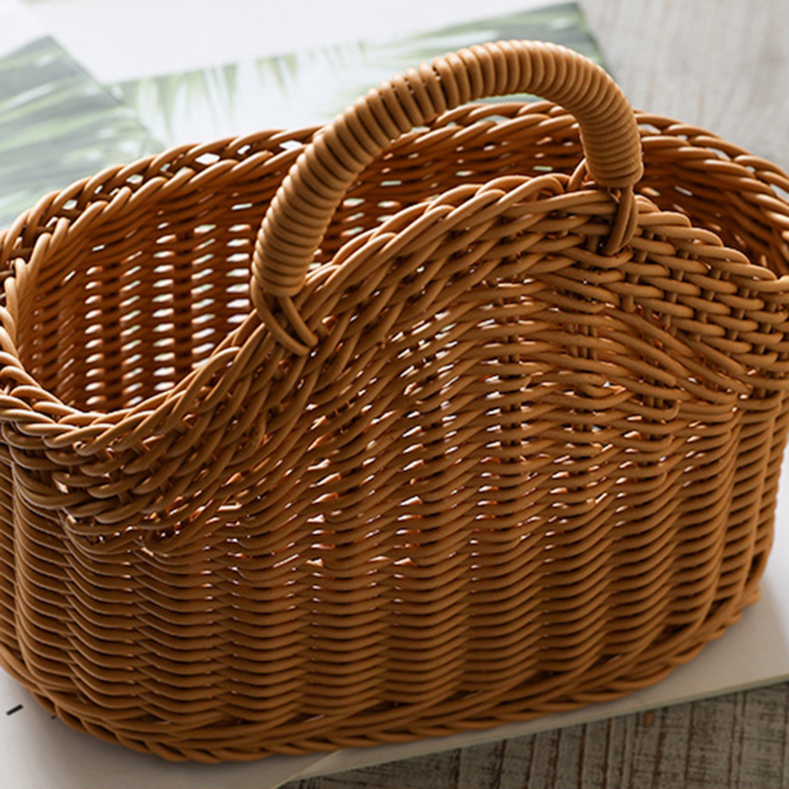 Bay Isle Home™ 1 Piece Rattan Kitchen Woven Storage Basket, Flower ...
