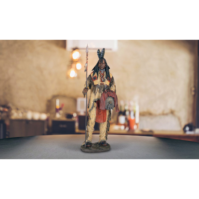Figurine Guerrier indien 14 "avec lance 3 cadeaux uniques
