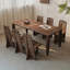 Table de salle à manger en bois massif et bois d'orme brun-108051581