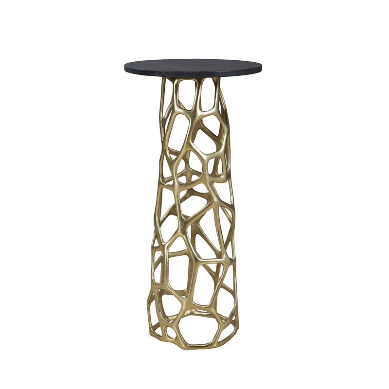 Naiah Aluminum End Table, Gold