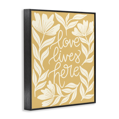 «Love Lives Here Yellow Florals», art de la giclée par Taylor Shannon Designs