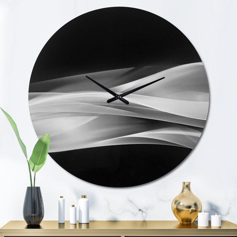 Motif argent scintillant - horloge murale moderne, Surdimensionné