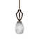 Mini-luminaire suspendu suspendu Zilo, fini granit foncé avec verre fusion noir de 5 po