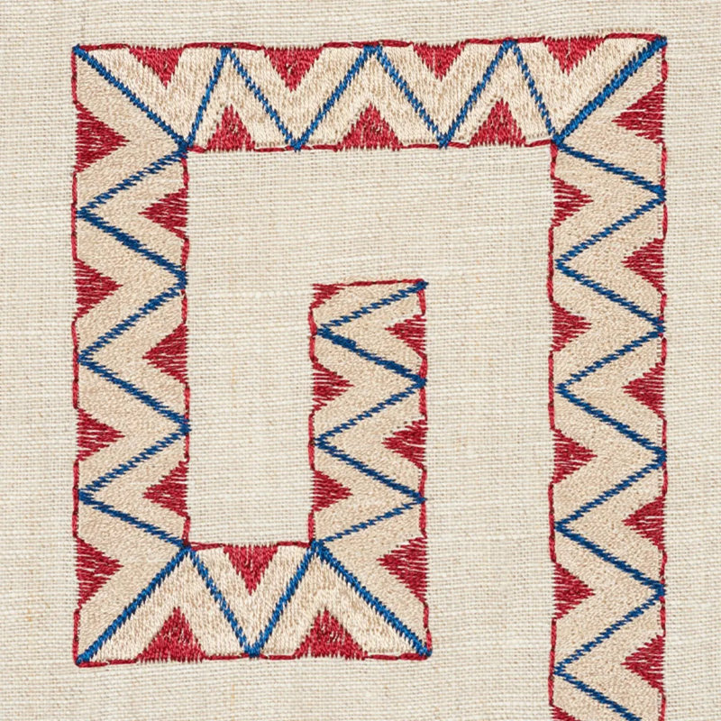Prado Embroidery Fabric, Red