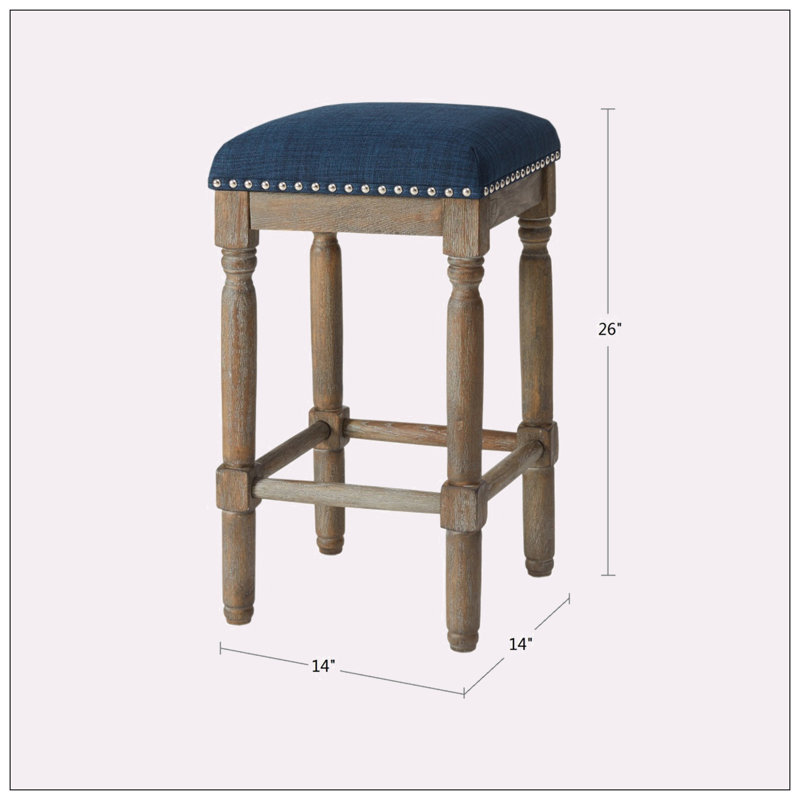 Tabouret de comptoir 26 Darrielle, Bleu