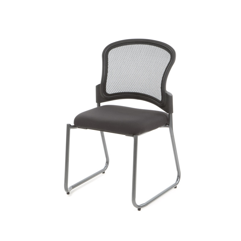 Pro-ligne II série visiteurs sans bras bureau chaise empilable, Base de traîneau, FreeFlex - Charbon