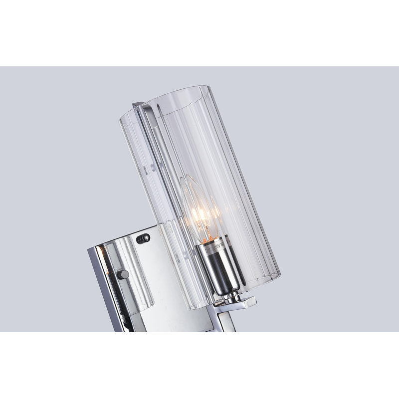 Brindley 1-Light Chrome Arm Sconce with a Clear Glass Shade