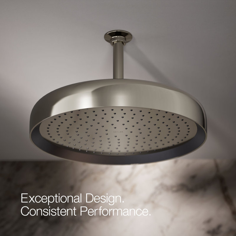 Statement 14" Single-Function Wall or Ceiling-Mount Round Rainhead, Round Rain Showerhead 2.5 GPM, Vibrant Polished Nickel