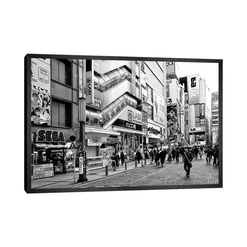 Akihabara by Philippe Hugonnard - Floater Frame Print on Canvas, Black Framed