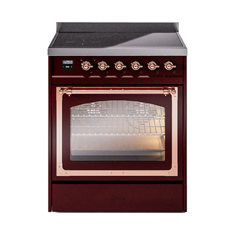 ILVE Nostalgie II Noblesse 30 in Induction Range, Burgundy/Copper
