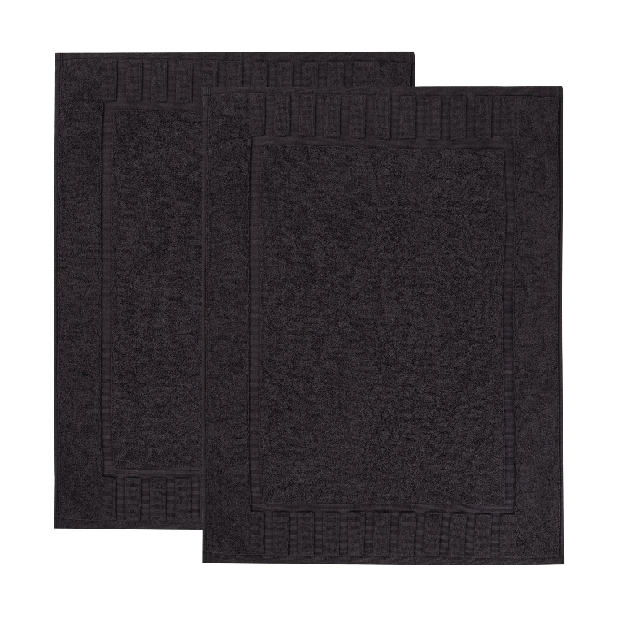 Pardue Cotton Bath Mat, Black, Geometric