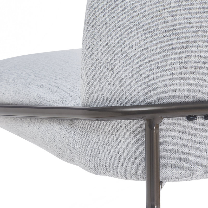 Tabouret de bar rembourré en métal, Gris