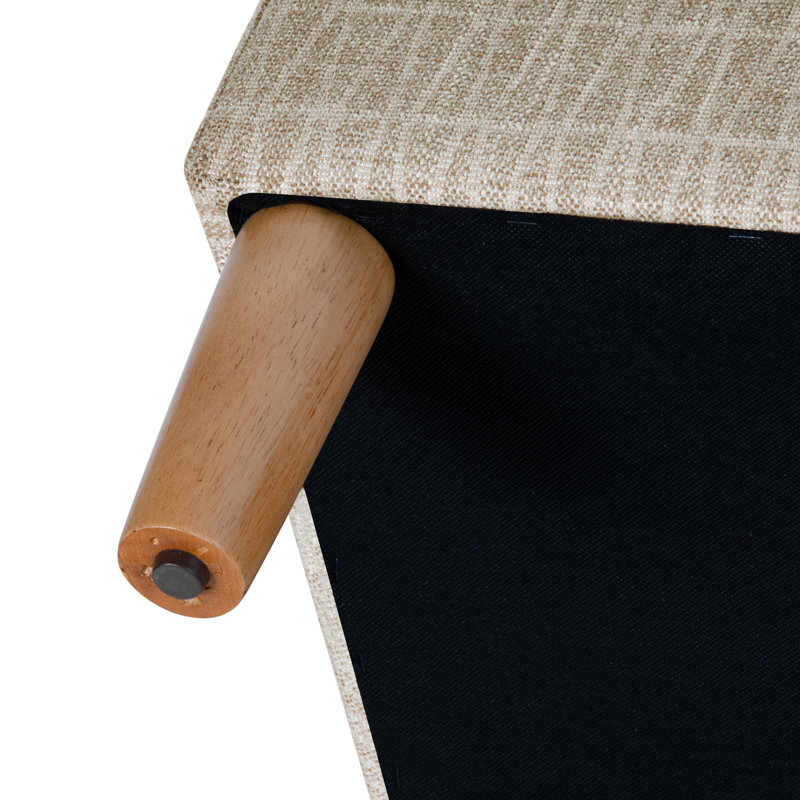 Besart Upholstered Storage Bench, Tan Geometric