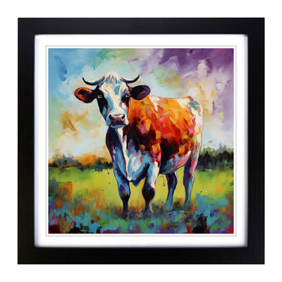 Cow Color Field Painting No.5 - Framed Print