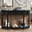 Console courbée noire, 52 po, 4 tiroirs, 1 tablette, pour le couloir, chambre à coucher intérieure spacieuse, option de rangement-415208543